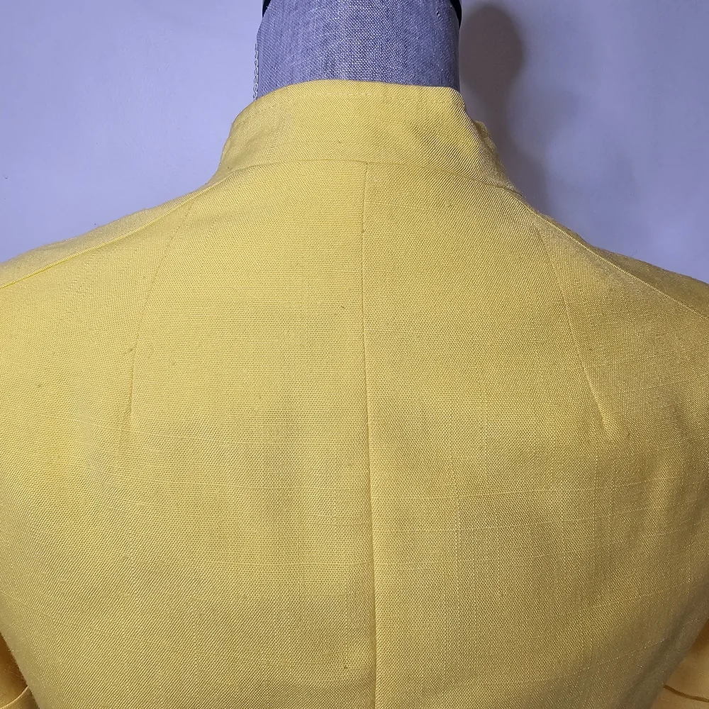 Vintage Yellow Skirt Suit Set Women's Size 4 1970s Retro Office Union Made in US